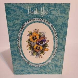 Florals 'n' Lace | Vintage Blue Floral Thank You Card
